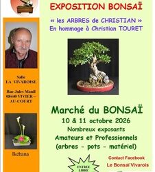 Le Club de Bonsai Vivarois organise un Marché du Bonsai les 10 et 11 oct 2026